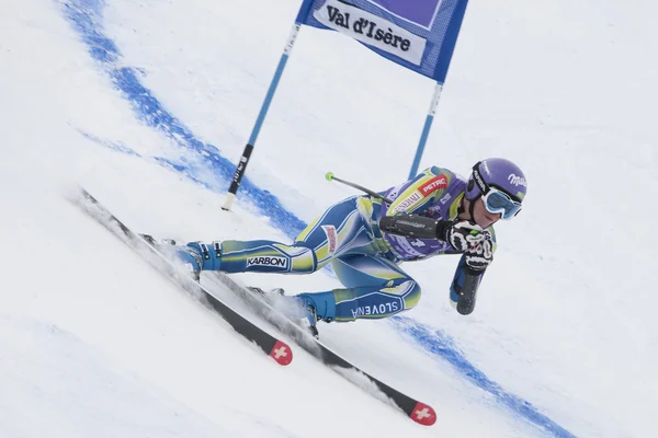 FRA: Alpine skiing Val D'Isere Super Combined. Tina Maze. — Stock Photo, Image