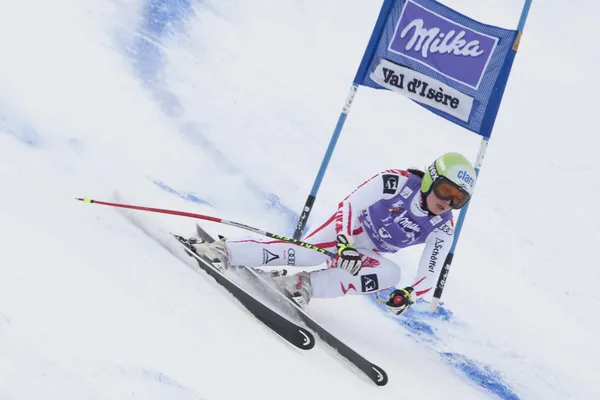 FRA: Sci alpino Val D'Isere Super Combinato. Anna Fenninger . — Foto Stock