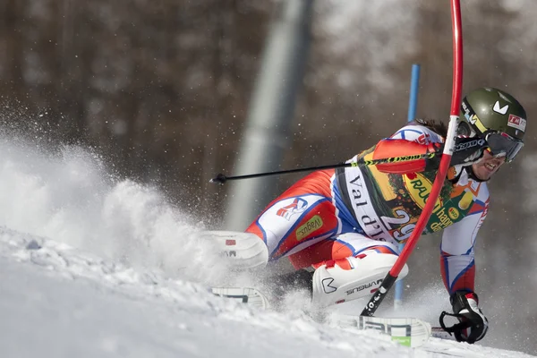 FRA: alpin skidåkning val d'isere Herrarnas slalom. Bank ondrej. — Stockfoto