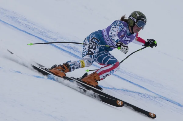 Fra: alpské lyžování val d'isere Superkombinace. Stacey cook. — Stock fotografie