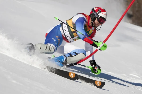 FRA: alpin skidåkning val d'isere Herrarnas slalom. silvan Zurbriggen . — Stockfoto