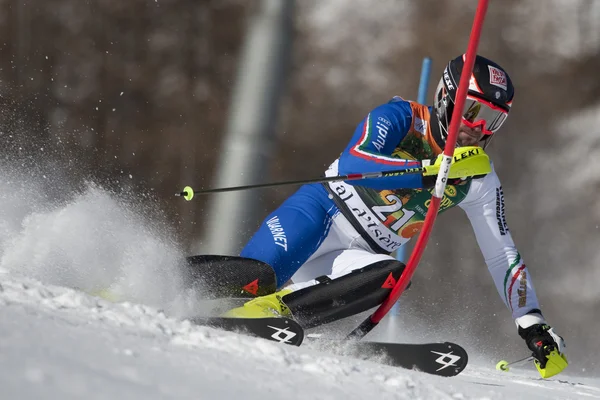 Fra: alpské lyžování val d'isere muži slalom. Deville cristian. — Stock fotografie