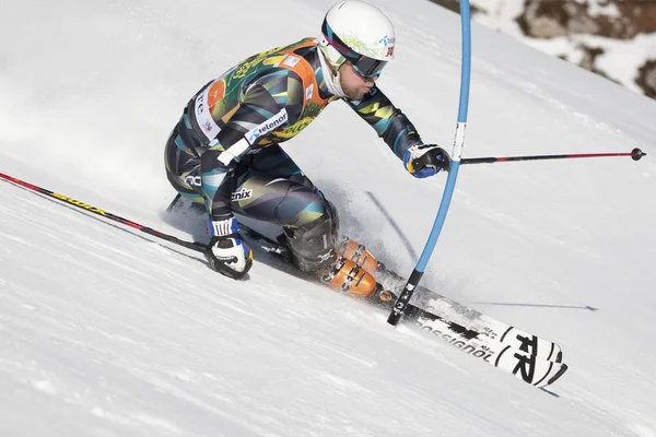 FRA: Alpejskie narciarstwo val d'isere slalom mężczyzn. Myhre lars. — Zdjęcie stockowe