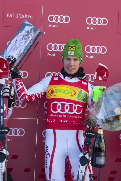 Fra: alpine ski val d'isere mannen, slalom. Marcel hirscher. — Stockfoto