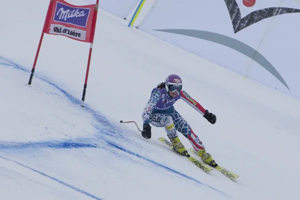 Fra: alpské lyžování val d'isere Superkombinace. Megan mcjames. — Stock fotografie