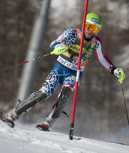 Fra: alpine Kayak val D'ISERE'erkekler slalom. Miller bir işaret. — Stok fotoğraf