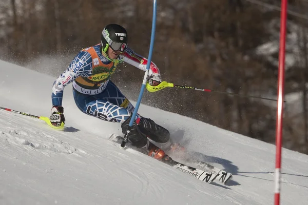 FRA: Esquí alpino Val D 'Isere slalom masculino. GREGORAK Will . — Foto de Stock