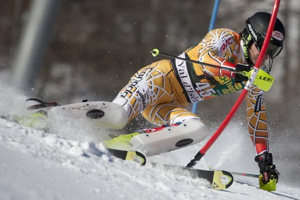 FRA: alpin skidåkning val d'isere Herrarnas slalom. Biggs patrick . — Stockfoto