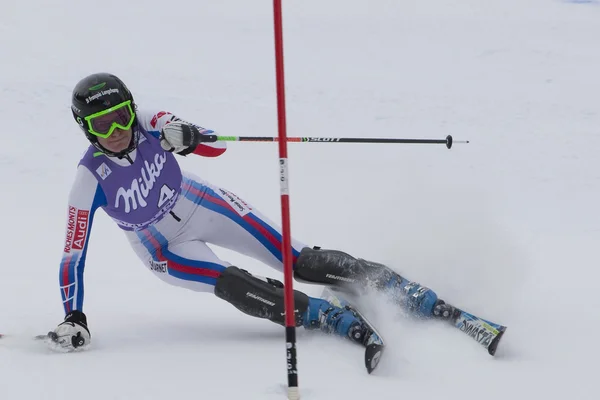 Fra: alpské lyžování val d'isere Superkombinace. Marion pellissier. — Stock fotografie