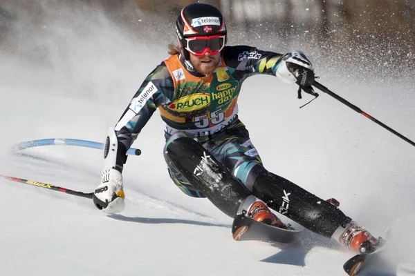 FRA: alpin skidåkning val d'isere Herrarnas slalom. Haugen leif kristian. — Stockfoto