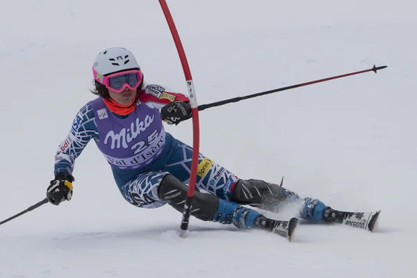 FRA: alpin skidåkning val d'isere super kombination. Leanne smith. — Stockfoto