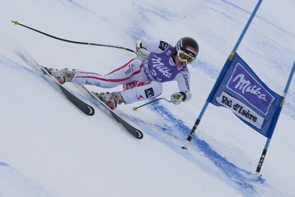 FRA: Esquí alpino Val D 'Isere Super Combined. Elizabeth Goergl. . — Foto de Stock