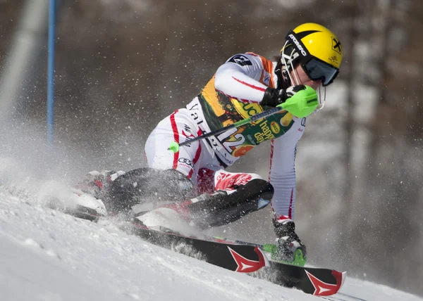 FRA: alpin skidåkning val d'isere Herrarnas slalom. marcel Hirscher. — Stockfoto