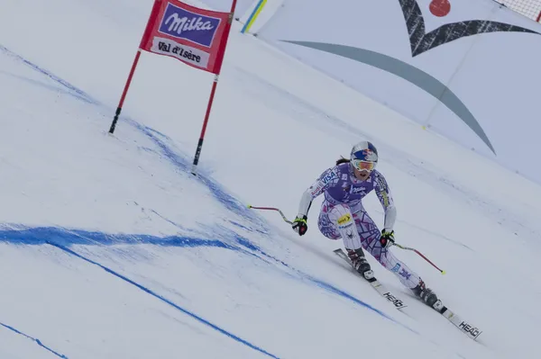 Fra: alpine ski val d'isere super gecombineerd. Lindsey vonn. — Stockfoto
