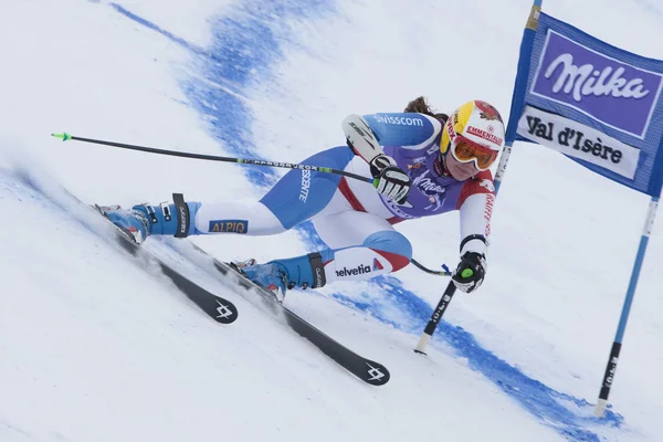 FRA: alpin skidåkning val d'isere super kombination. Nadja kamer. — Stockfoto