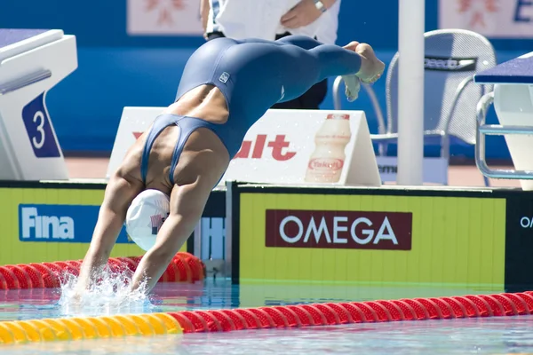 SWM: Campeonato Mundial de Aquáticos - Womens 100m peito. Rebbeca Soni . — Fotografia de Stock