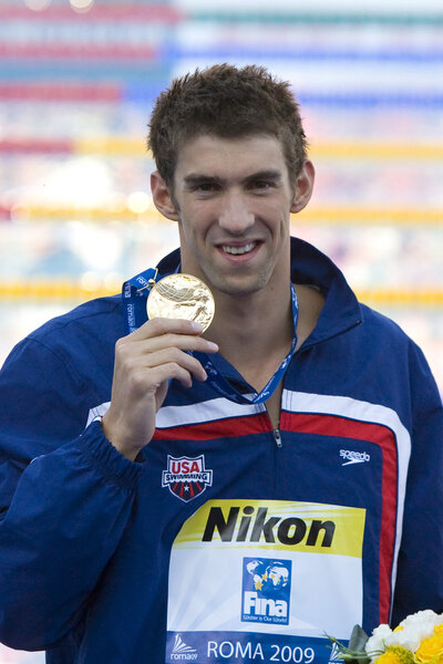 SWM: World Aquatics Championship - Ceremony mens 200m butterfly. Michael Phelps.