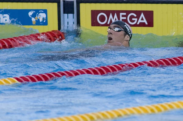 Swm: 世界水泳選手権 - メンズ 200 m 自由形半 final.michael フェルプス. — ストック写真