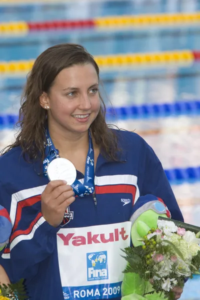 SWM: zwemmen Wereldkampioenschap - womens 50m schoolslag finale. Rebecca soni. — Stockfoto