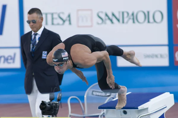 SWM: Campeonato Mundial de natación - hombres 100m mariposa final. Michael phelps. — Zdjęcie stockowe