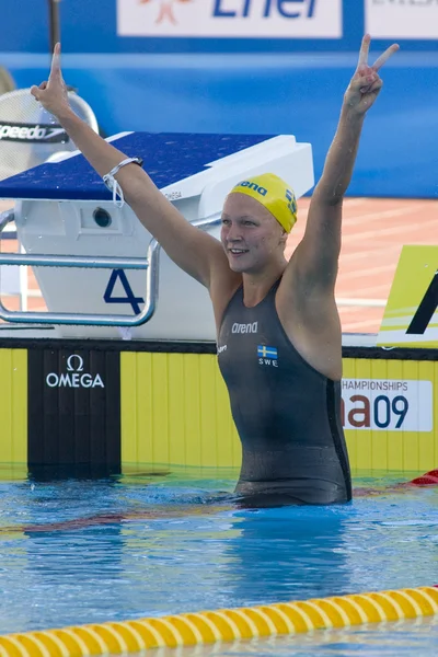 SWM: simsport VM - womens 100m fjäril final. Sarah Sjöström. — Stockfoto