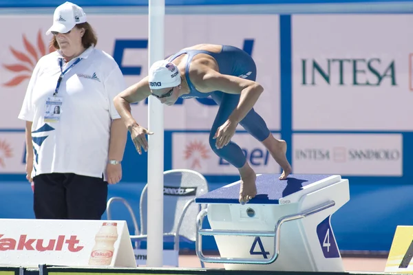Swm: Mistrzostwa Świata w Pływaniu - damska 100m stylem klasycznym. nieba rebbeca soni. — Zdjęcie stockowe