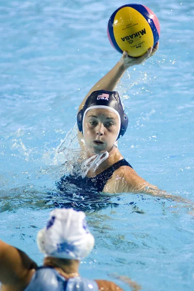 WPO: Campeonato Mundial de Aquáticos EUA vs Grécia semifinal. Jessica Steffens . — Fotografia de Stock