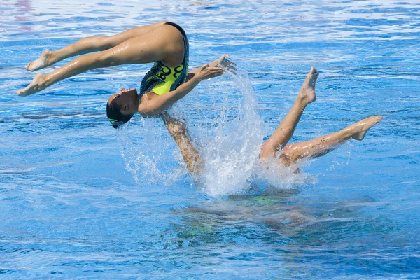 SWM: world championship kvinnors team sychronised simning — Stockfoto