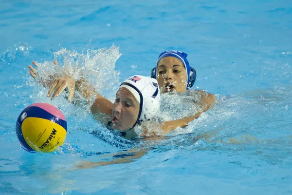 WPO: Campionati del Mondo Acquatico - USA vs Grecia. Kelly Rulon . — Foto Stock