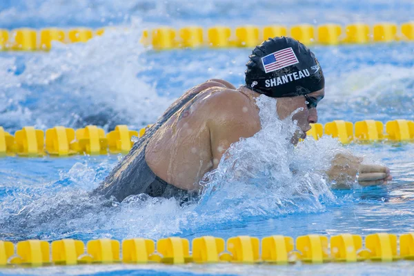 SWM: Чемпіонат світу з водних видів спорту - чоловіча 100 м Брас півфіналі. Ерік Шанто. — стокове фото