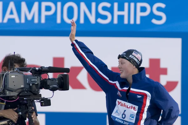 Swm: 世界水泳選手権 - 女子 200 m 自由形決勝。アリソン ・ シュミット. — ストック写真