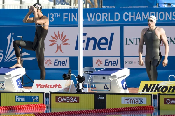 Swm: 世界水泳選手権 - メンズ 200 m 自由形決勝。Michael フェルプス. — ストック写真