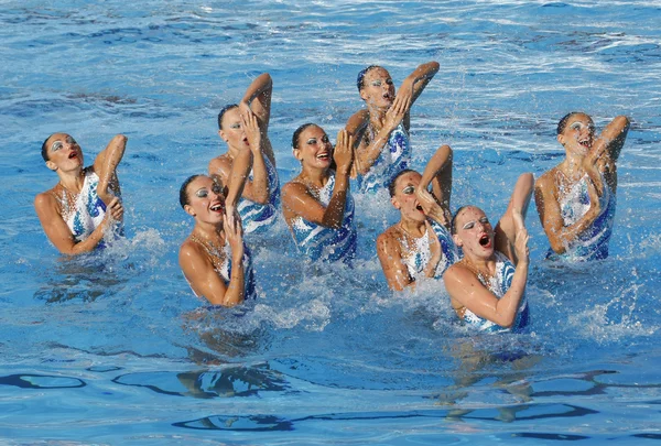 SWM: World Championship women's team sychronised swimming — Stock Photo, Image