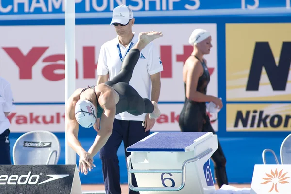 SWM: Mistrovství světa v plavání - dámské 100m volný způsob. Amanda wier. — Stock fotografie