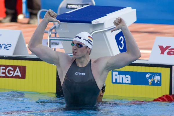 SWM: Чемпіонат світу з водних видів спорту - чоловіча 400 м вільний стиль остаточний. Пол Бідерман — стокове фото