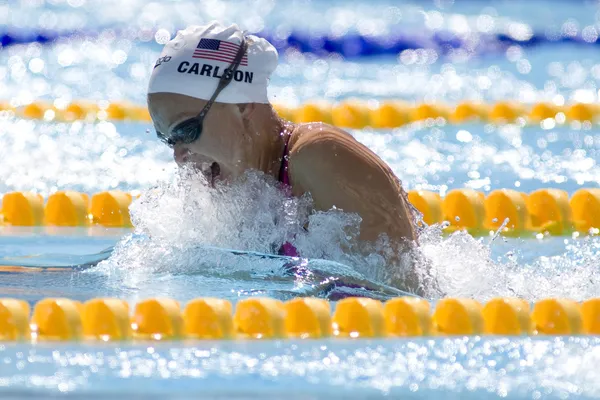 Schwimmen: Schwimm-WM - 100 m Brust der Frauen — Stockfoto