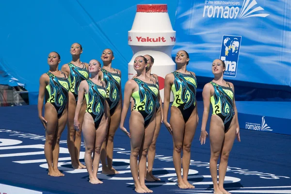 SWM: World Championship womens team sychronised swimming — Stock Photo, Image