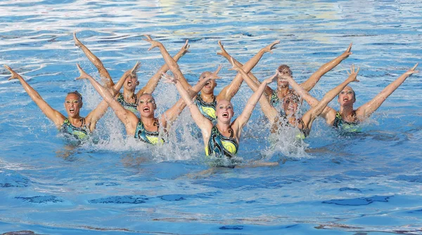 SWM: World Championship women's team sychronised swimming — Stock Photo, Image