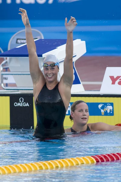SWM: Чемпіонат світу з водних видів спорту - жіноча 400 м вільний стиль остаточний. Федеріка Pellegrina — стокове фото