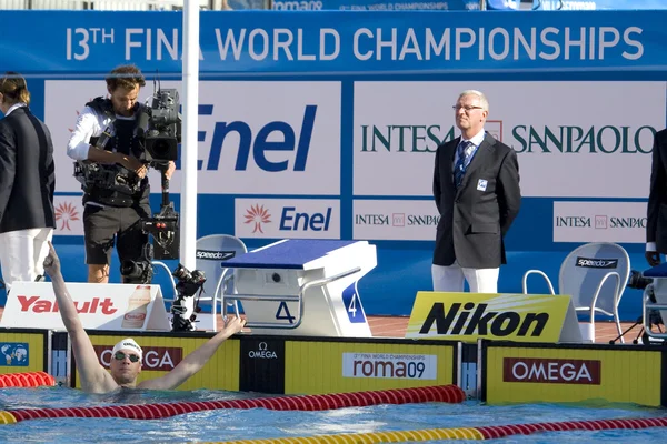 SWM: zwemmen Wereldkampioenschap - mens 200m vrije stijl definitieve. Paul biedermann ( — Stockfoto