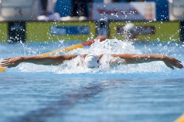 SWM: Campeonato Mundial de Aquáticos - mens 4 x 100m medley. Tyler McGill — Fotografia de Stock
