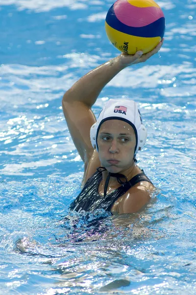 WPO: Campeonato Mundial de Aquáticos EUA vs Grécia. Elsie Windes — Fotografia de Stock