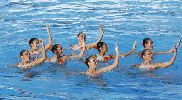 SWM: Campeonato do Mundo Feminino equipe de natação sincronizada — Fotografia de Stock