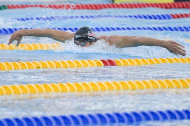 Kay: Dünya Su Sporları Şampiyonası - Erkekler 200m kelebek yarı final. Michael Phelps (ABD) mens 200 m kelebek rekabet