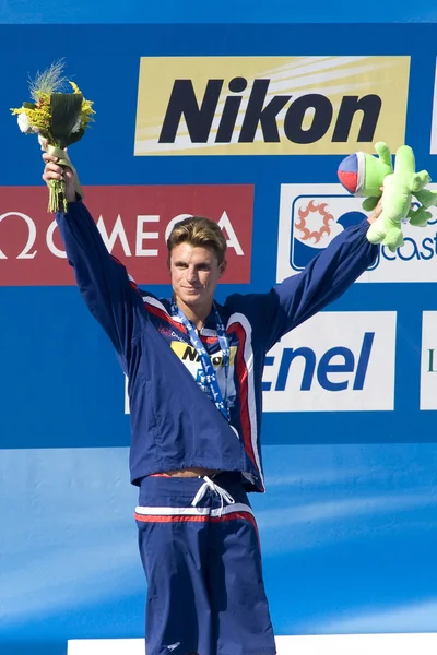 DIV: Final 3m mens diving competition. Troy Dumais (USA) silver medal winner in the final round — Stock Photo, Image