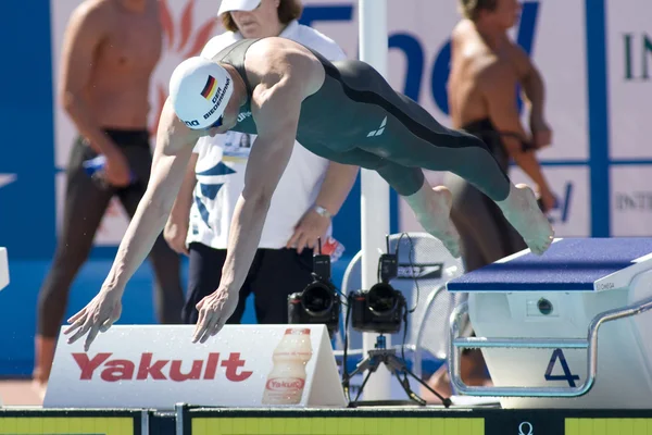 SWM: World Aquatics Championship - Mens 200m freestyle. Paul Biedermann (GER) competing in the mens 200m freestyle — Stock Photo, Image