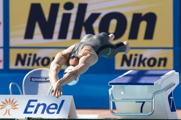 SWM: Akvaristika mistrovství světa. David Madwed v muži 400m volný způsob — Stock fotografie