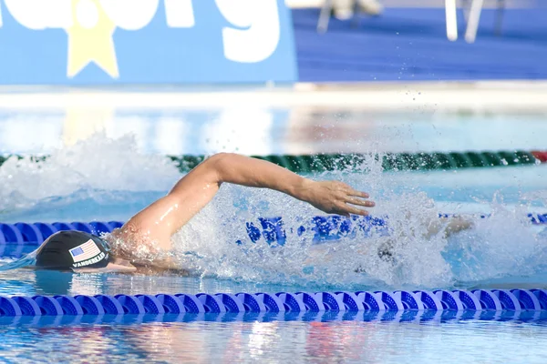 SWM: Campeonato Mundial de Acuática - Hombres 400m estilo libre final. Peter Vanderkaay (USA) compitiendo en las finales de freestyle de 400m para hombre — Foto de Stock