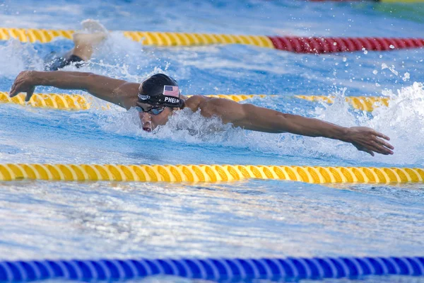 SWM. Campeonato Mundial de Aquáticos - Mens 200m final borboleta. Michael Phelps — Fotografia de Stock