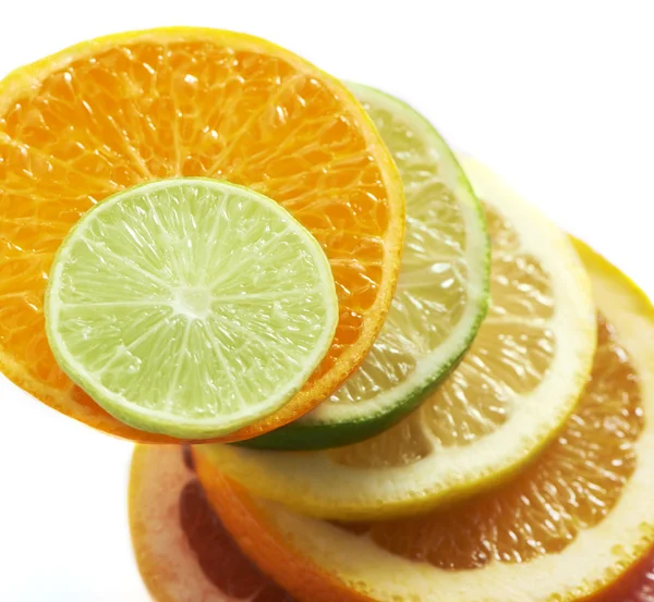 Citrus fruits slices stacked together Royalty Free Stock Images